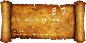 Eötvös Tünde névjegykártya